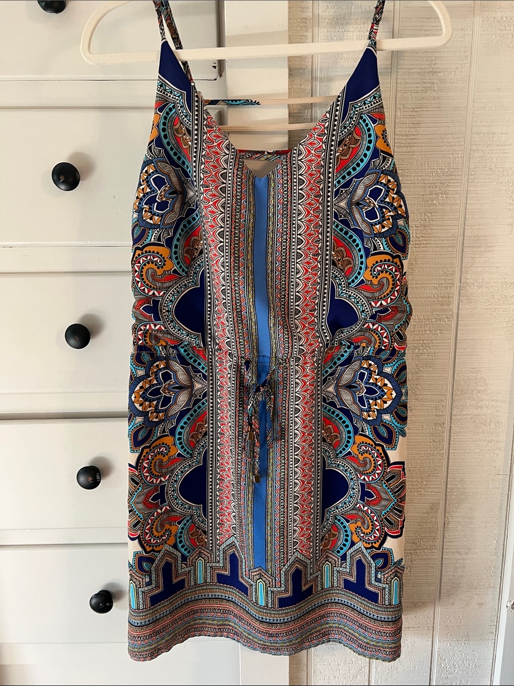 Greylin Multicolor Paisley-Print Spaghetti Strap Mini Dress